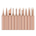 10pcs Per Set 900m Series Soldering Iron Head 936 Pure Red Copper Durable Solder Head