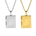 HOVANCI Creative Women Jewelry Fine Copper Picture Frame Locket Pendant Necklace for Men Open Engraved Photo Locket Necklace