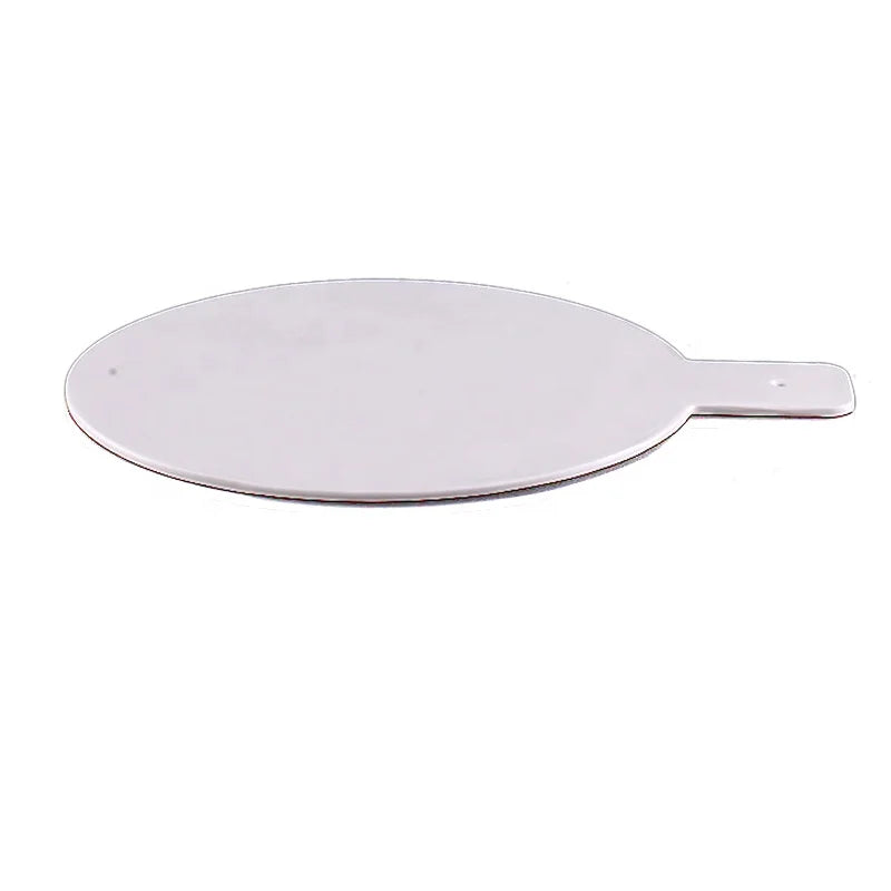 Commercial Restaurant Dinnerware 15-Inch White Melamine Pizza Plate with Handle UNBREAKABLE Durable Eco-Friendly Dishwasher Safe