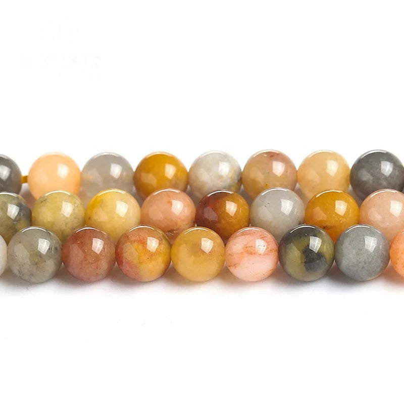 Natural Golden Fortune Jade Stone Flower Vase Beads Loose Spacer DIY Jewelry Making Yellow Wire Lace for Bead Caps MegaBDM