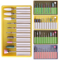 10Pcs Rainbow Diamond Ceramic Nail Drill Bit Set 3/32" Milling Cutter for Manicure Rotary Burr Cuticle Bits Drill Accessories