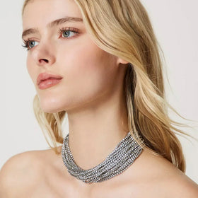 Multi Layers Rhinestone Necklace Choker for Women Fashion Nightclub Party Crystal Diamond Necklaces Neck Chains