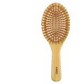 Custom Logo Oval Bamboo Wood Air Cushion Hair Brush Paddle Detangling Bristle for Home Scalp Massage