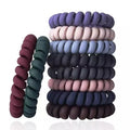 Spiral Hair Ties No Crease Traceless Phone Cord Matte Ponytail Holder Coil Scrunchies Plastic Hair Coils for Women Girls