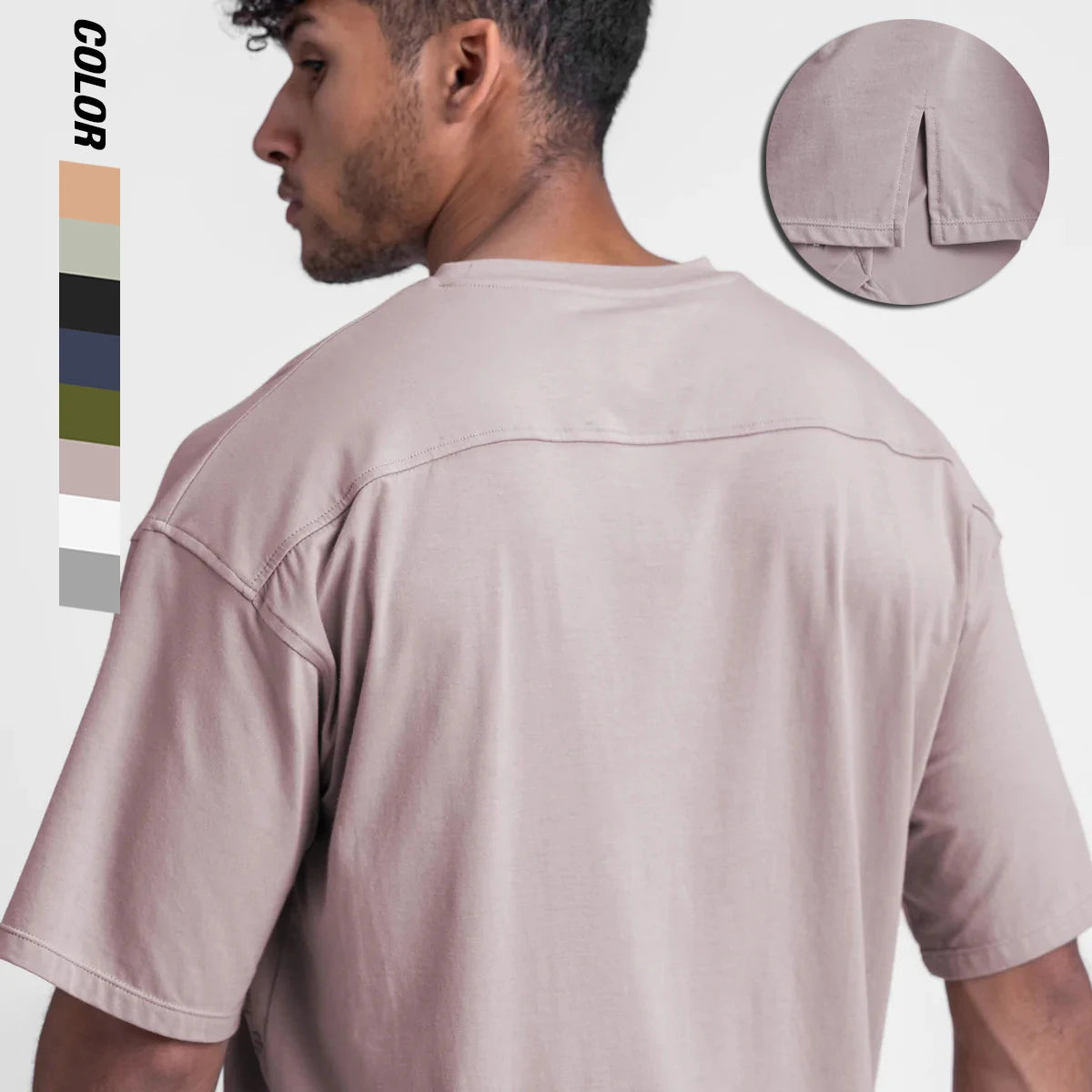 95% Cotton 5% Elastane Men Workout Oversized Athletic Tshirt Mens Oversized Gym Sport T Shirt for Running