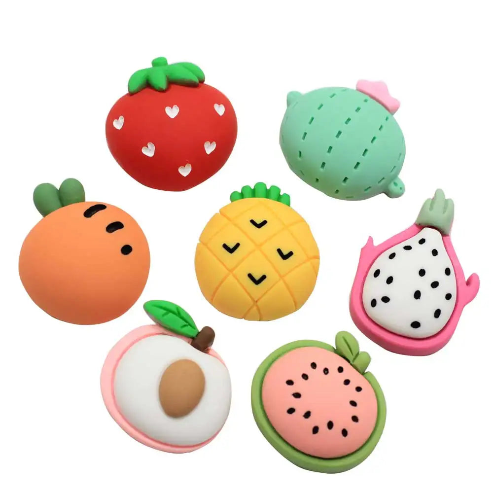 Cute Summer Fruit Strawberry Watermelon Pineapple Carrot Dragon Fruit Resin Flatback Cabochon Party Decor DIY