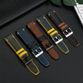 High Grade Vintage Perforated Racing Genuine Leather Watch Strap 22mm Soft Durable Leather Watch Bands with Pin Buckle