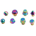 Nolvo World Rainbow 10-12-13mm Shape Screw Copper Rivets Leather Crafts Bags Base Belts Decorative Stud Bucket Nail for Handbag