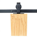 RHETECH Solid Black T-Shape Sliding Door Wheels Steel T-Shaped Roller Closet Sliding Barn Door Hardware Kit