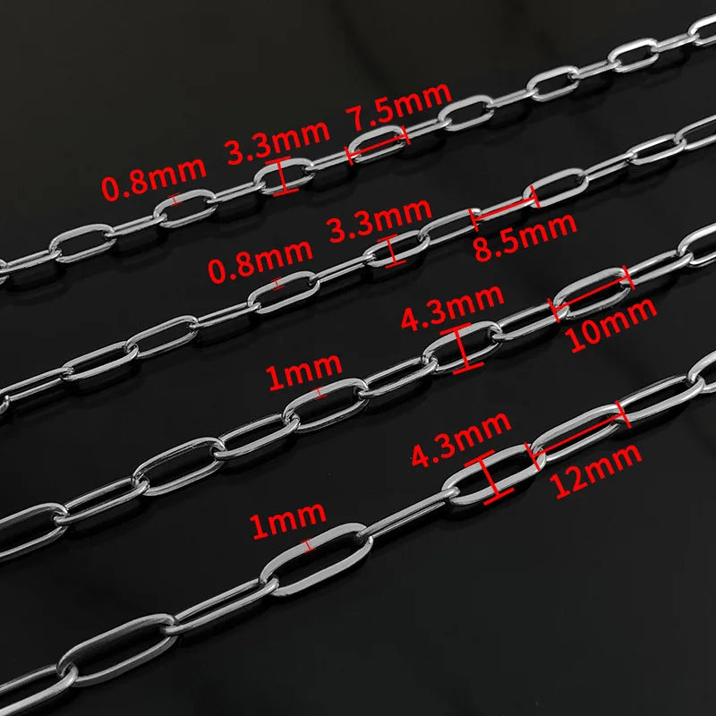 Stainless steel flat oval welding cross chain DIY necklace bracelet accessories with fashion pants sweater off the shelf