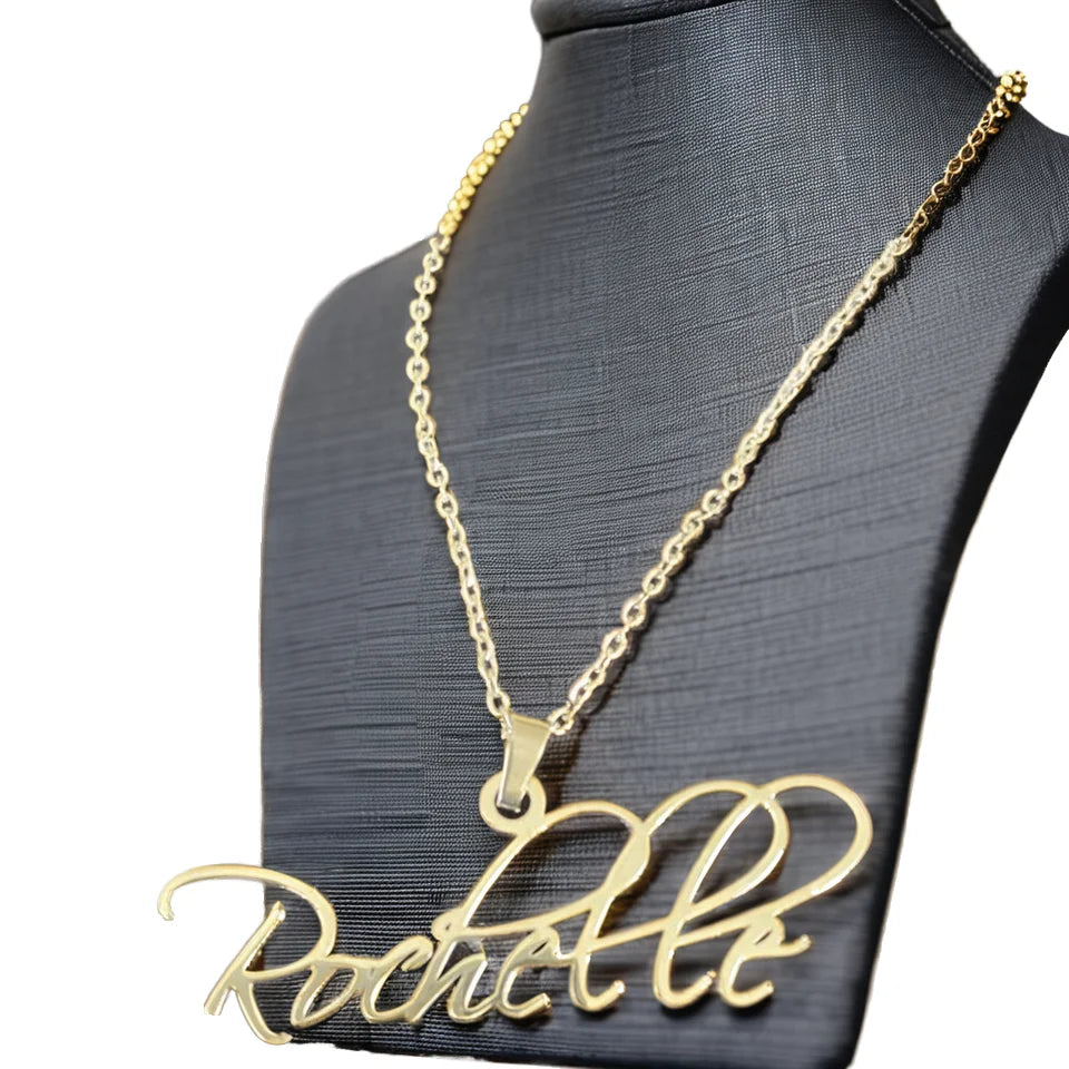 Shangjie OEM Personalized Stylish Name Necklace Best Friends Gold Pendant Necklace Stainless Steel Custom Necklace