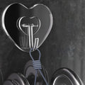 Clear Heart Adhesive Wall Hook No Drill Punch-Free Traceless Heavy Duty for Bathroom Kitchen Door Back Coat Bag Hanger Fix