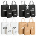 Custom Recyclable Kraft Paper Bag with Handle for Take Away Food and Own Logo for Promotion