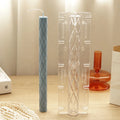B-7022 Rhombus Relief Pattern Round Long Rod Candle Mold PC Plastic Acrylic Material Aromatherapy Wax Mould Church Celebration