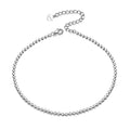 RINNTIN SA13 Argento 925 1.7mm Flat Beads Chain Anklet Women Beach Foot Jewelry Sterling Silver Leg Chain Anklets Body Chain