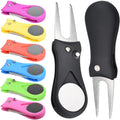 1pcs Foldable Switchblade Pitch Golf Divot Repair Tool with Golf Marker