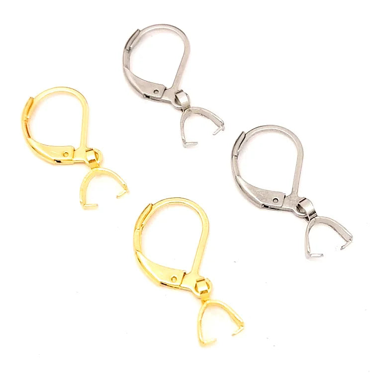 10mm French Earring Hook 11mm Melon Seeds Clasp Stainless Steel Jewelry Connector Wholesale Lever Back Ear Wire Findings