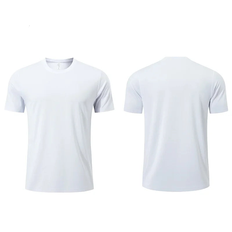 100% Polyester Plain Print Custom Logo Graphic Men's 180g T Shirts for Men Printing Blank White Men's Quick Dry T-Shirts