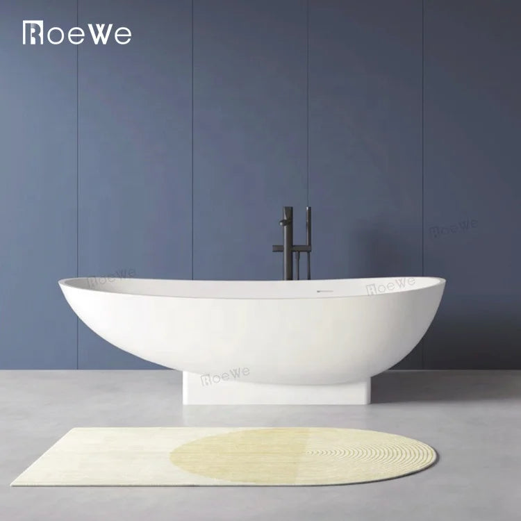 Soft Matt Solid Surface Resin Stone Bathtub Hotel Project Freestanding Artificial Marble Tubs