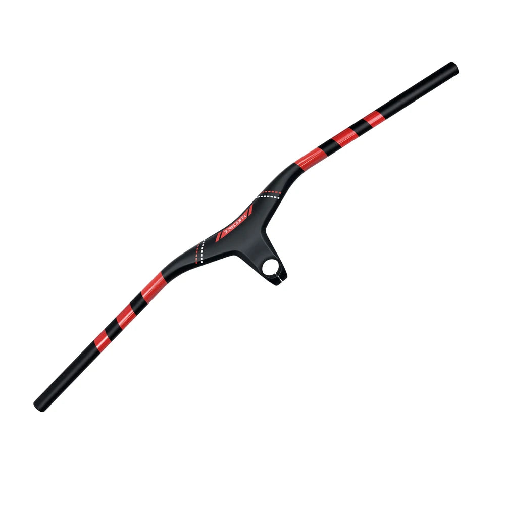 Integrated Handlebar Carbon with Computer Mounting Holes for MTB/Fixie Bike/Folding Bike for BMX & Cruisers