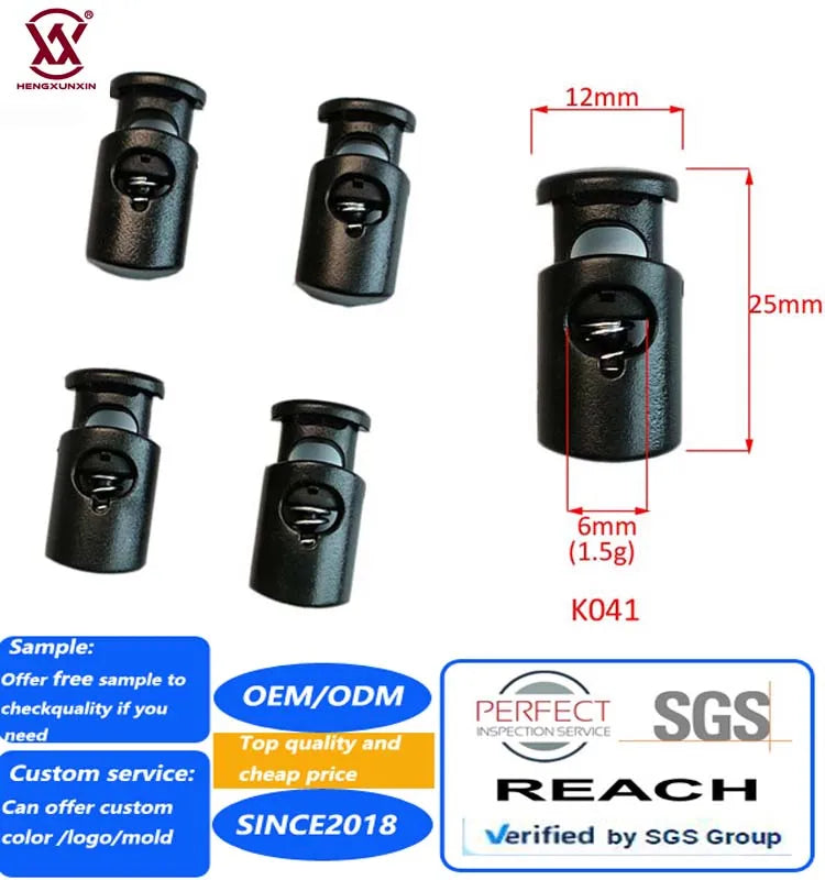 Custom Logo Tactical Backpack Accessories Professional Style 6mm Pom Cord Lock Stopper End for Bag & Garment