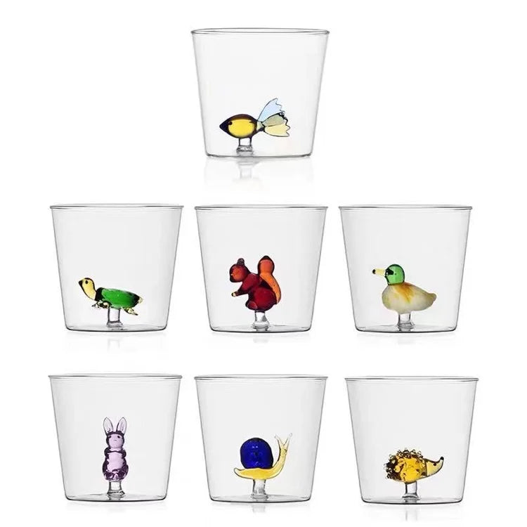 Hot Sale Kids Cartoon Animal Coffee Juice Milk Glass Cup Creative Heat Resistant Borosilicate Cups