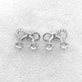Sterling Silver 3*3mm Semi Mount Stud Earrings Empty Support Blank Claws Setting S925 Base Without Center Stone for DIY Inlay