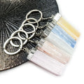 Diy Well-welcomed Irregular rectangular electroplated edging hanging chain of natural raw mineral crystal key ring irregular gypsum crystals wholesale bulk