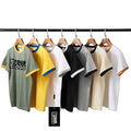 Free Labels Cards Boys Girls High Quality 230 Gsm 100% Cotton Jersey Teen Ringer T Shirts Printing Your Design Breathable