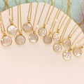 Designer Colliers Pour Femmes Stainless Steel 18K Gold Round White Shells Zodiac Sign Pendant Necklaces for Women Jewelry