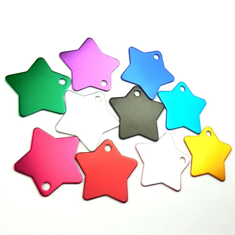 High Quality Colorful Blank Start Shape Dog Name Tag ID Pet Tag Cat Tag