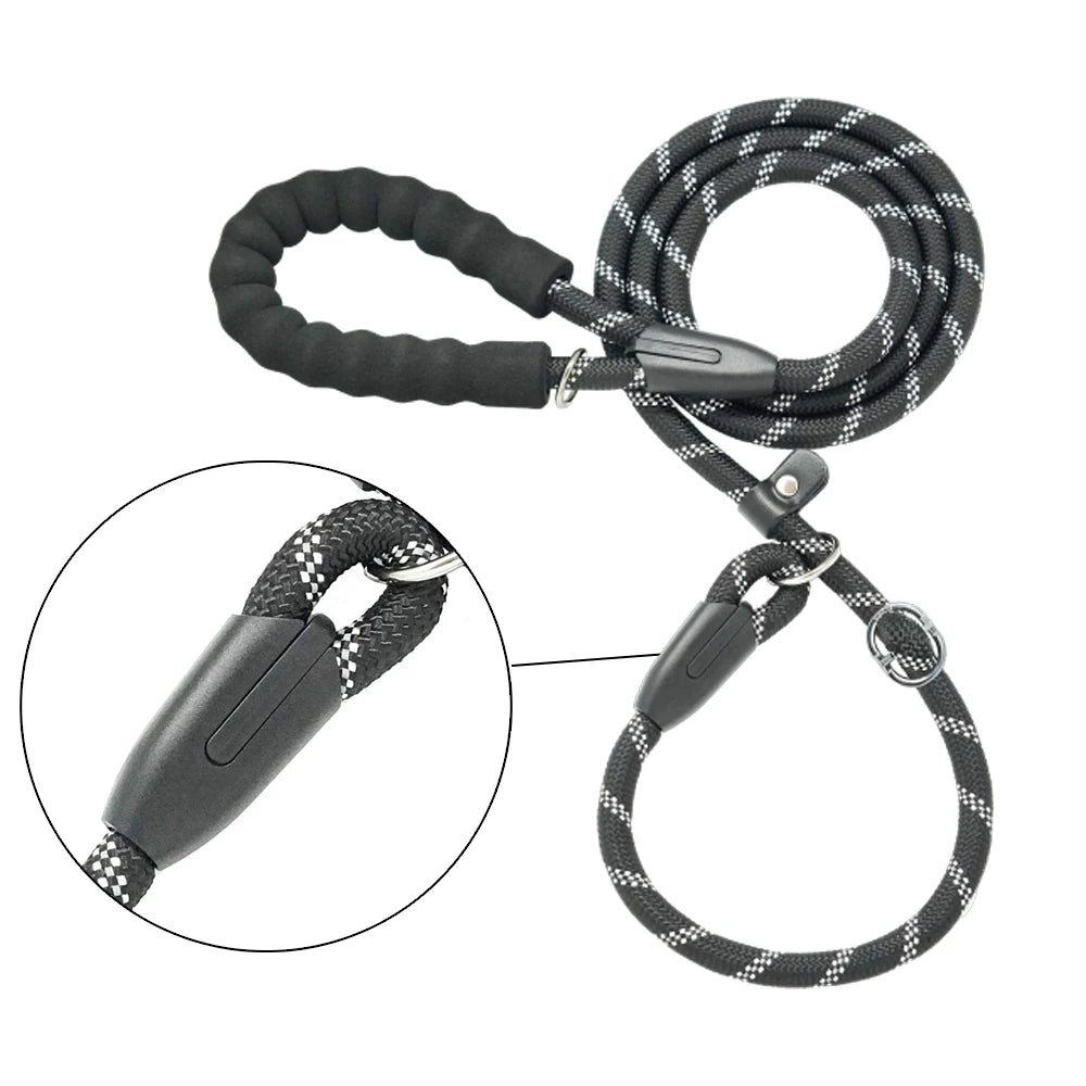 Hot Sale on  Reflective Dog Training Leash Slip Lead Dog Leash Durable Dog Slip Leash with Padded Handle