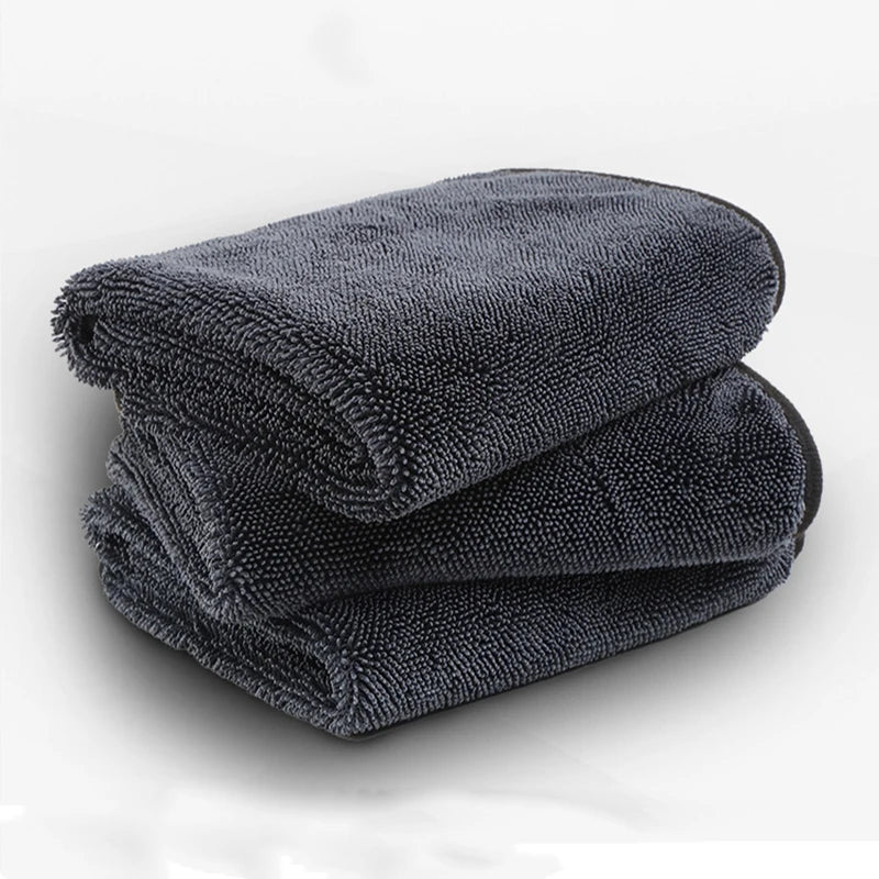 Microfiber Auto Care Twisted Large Loop Detailing Towel Quick-Dry Car Wash Cleaning Cloth Woven Technique