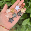 30mm Polished Natural Crystal Stone Five-Pointed Star Smile Carving Small Ornaments for Couples Children Gift Crystal Crafts