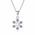Snowflake Design With Tiny Sparkling Moissanite Waterproof Nickel Free 925 Sterling Silver Luxury Moissanite Pendant Necklace
