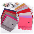 Wholesale Printted Plaid Pashmina Scarf Winter Warm Shawl Plain Tassel Cashmere Women 70*200cm Skin Friendly