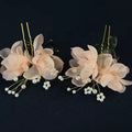 Sweet Flowers Bridal Hair Pin Alloy U Hair Bun Stick Clip Floral Headpiece for Wedding