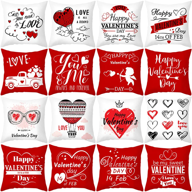 Valentine's Day Pillow Cover 18 *18 Inch Valentine Decor Pillow Case Sofa Sofa Home Wedding Office Pat Valentines Day Mother's