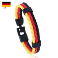Multilayer Country Flag Color Leather Bangle Stock Nation Flag Football Fans Wristband Soccer Game Sports Pu Bracelets gift