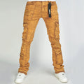 Manufacturers Yellow Wholesales Custom Private Label High Street Breathable Print Fashion Cargo Denim Men Boot Cut Jeans