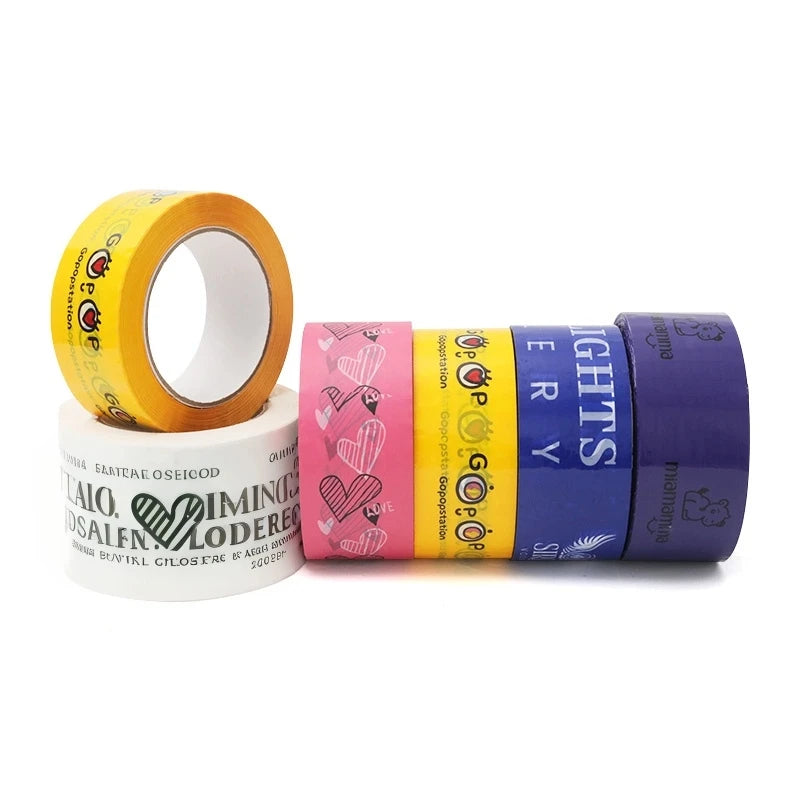 Custom Logo Personalized Printed Clear BOPP Packaging Tape Hot Melt Acrylic Adhesive Single Sided Waterproof Carton Sealing