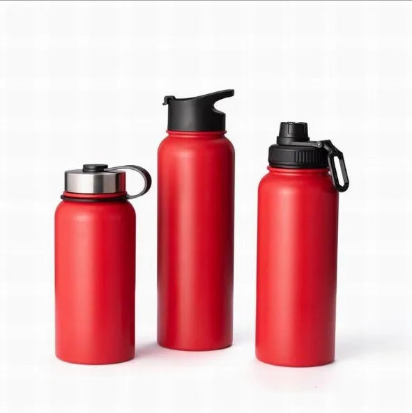 Stainless Steel Vacuum Flasks  Insulated Thermos with Cup Double Wall Sports 1000ml 32oz Straight Bottle