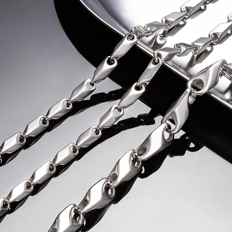 Wholesale Bulk Short Melon Seed Shape Chain 3 4 5mm Waterproof Stainless Steel New Design Simple Jewelry Making Components