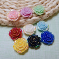 Bulk 100Pcs Glow in Dark Rose Flower Cabochons 20MM Luminous Rose Floral Flatback Beads  Embellishment for Scrapbook Decor