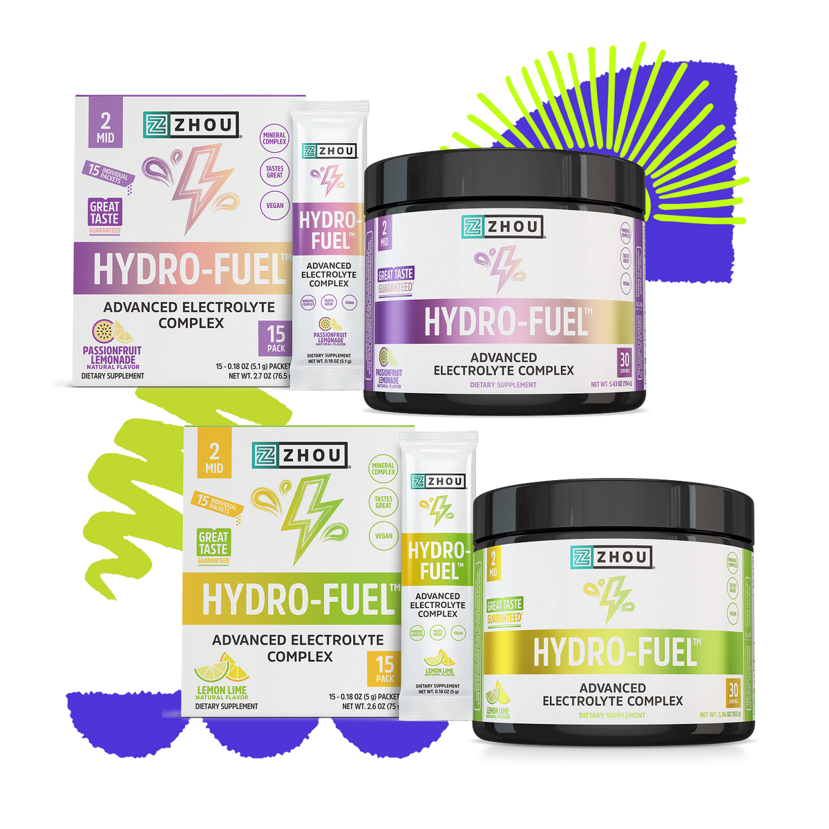 Hydro-Fuel™ Stick Pack + Tub Bundle - Lemon Lime / Lemon Lime MegaBDM