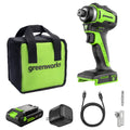 24V 1/4" 1950 in/lbs Brushless Impact Driver Kit: 2.0 Ah USB-C Batteries and 30W USB-C Fast Charger MegaBDM