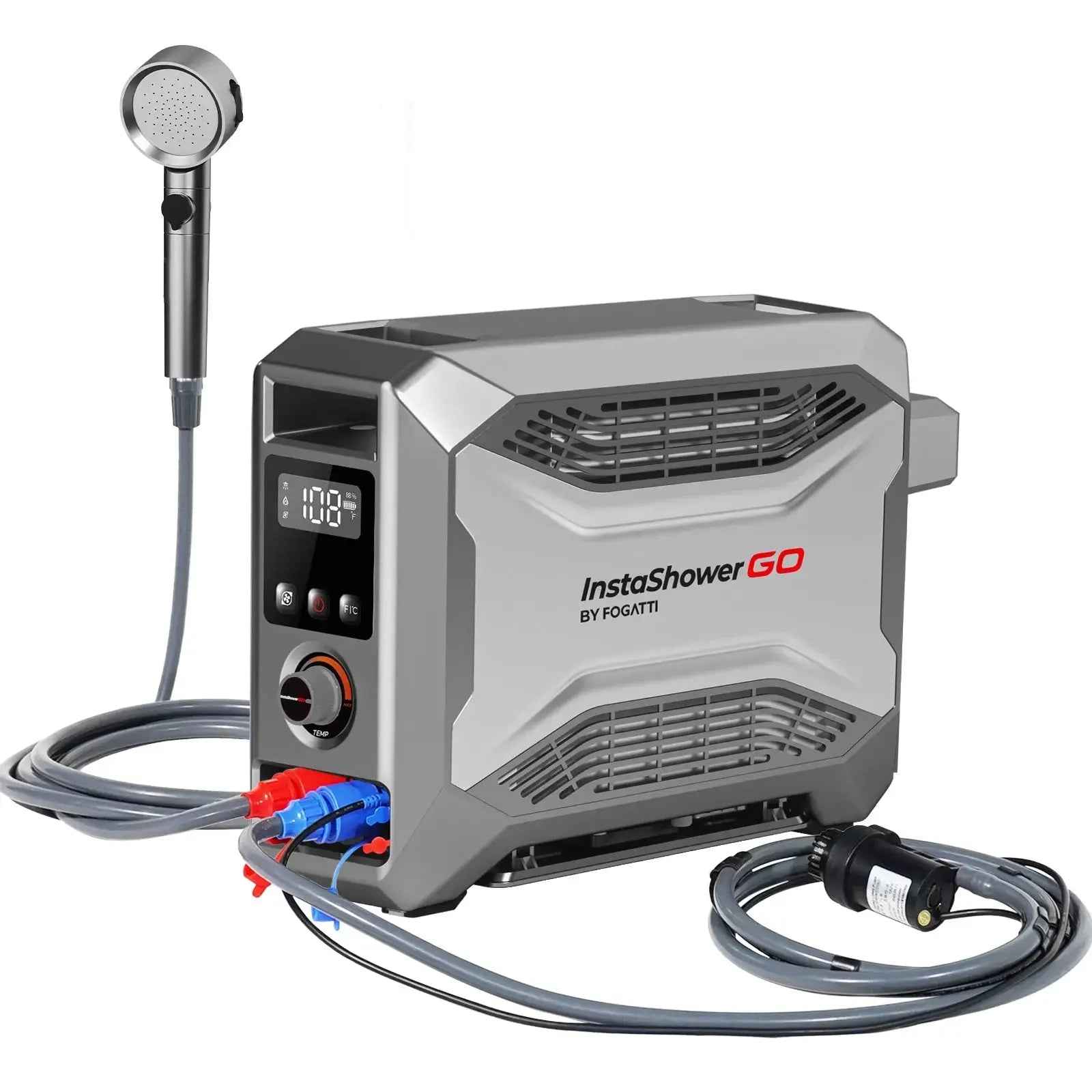 REFURBISHED - Fogatti InstaShower GO Outdoor Portable Propane Water Heater with Pump | 19,000 BTU MegaBDM