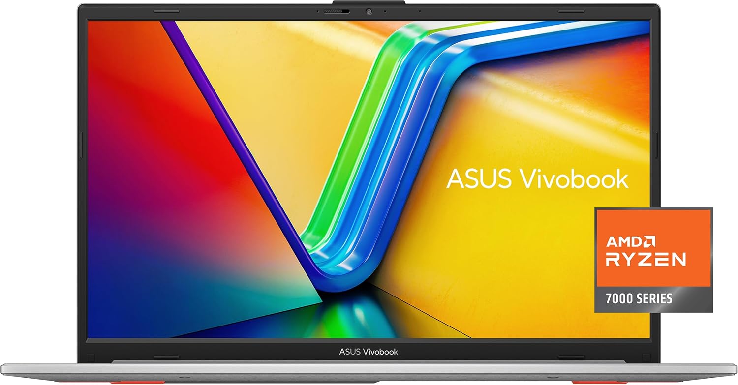 ASUS Vivobook Go 15.6" Slim Laptop, AMD Ryzen 5 7520U, 8GB, 512GB, Fast Charging, Webcam Shield, Win 11 Home, Cool Silver