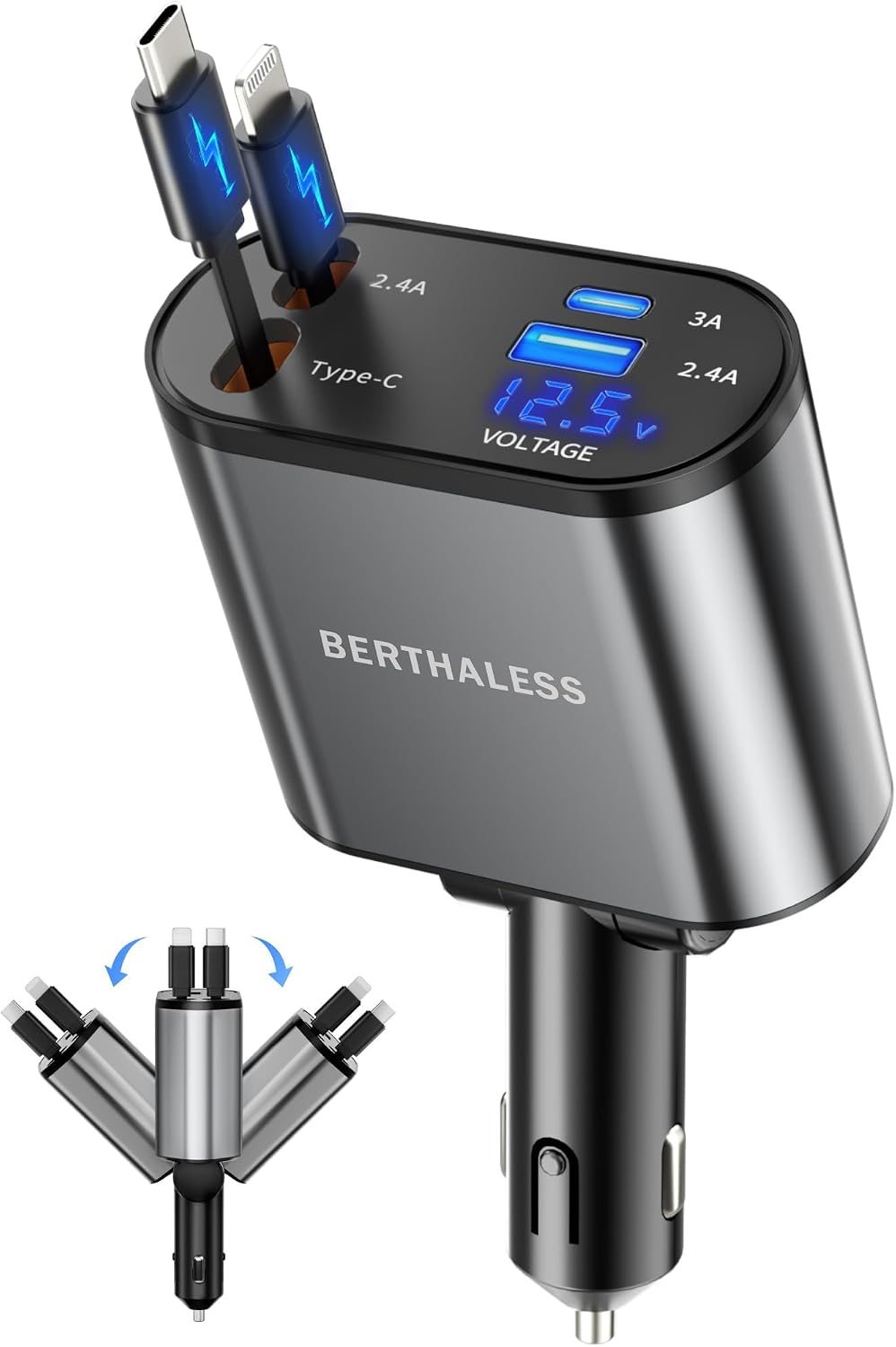 Retractable Charger Cable – Compatible with iPhone MegaBDM
