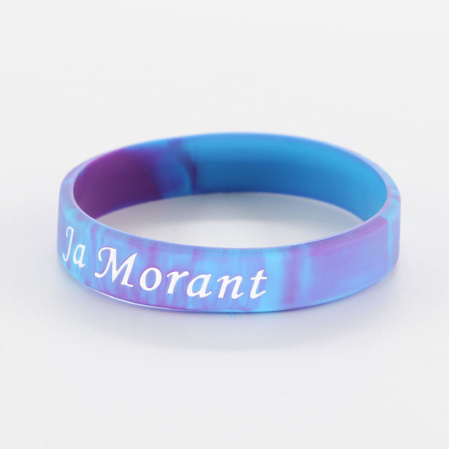 Star Concave Thickened Silicone Kobe James Basketball Bracelet - Morant-Blue and Purple Mixed Color MegaBDM
